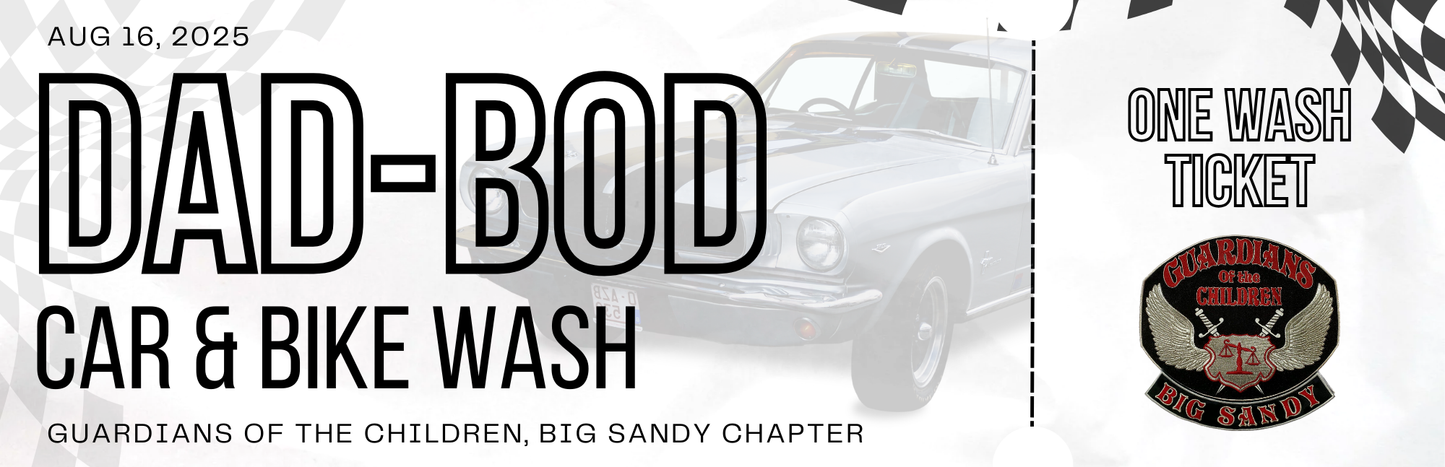 2025 Dad-Bod Car & Bike Wash - Pre-Registration Wash Ticket